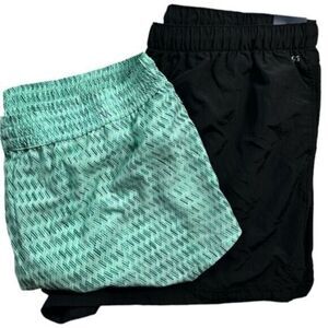 NWT DSG Plus 2 Pair Athletic Mid Rise Running 3” Shorts Green/Black - Size XXL